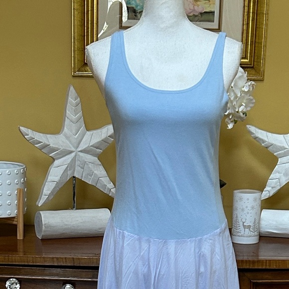 Eileen Fisher Lilac Periwinkle A line Scoop Neck Sleeveless Maxi Slip Dress USA - Picture 2 of 14